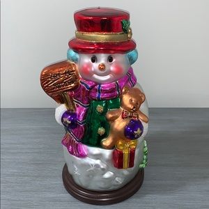 Vintage Thomas Pacconi 16” Glass Blown Snowman